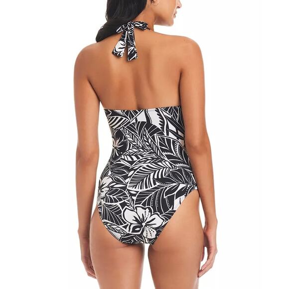Bleu by Rod Beattie Women Floral Ciao Bella One-Piece Halter Swimsuit Size US 8 - Picture 2 of 2